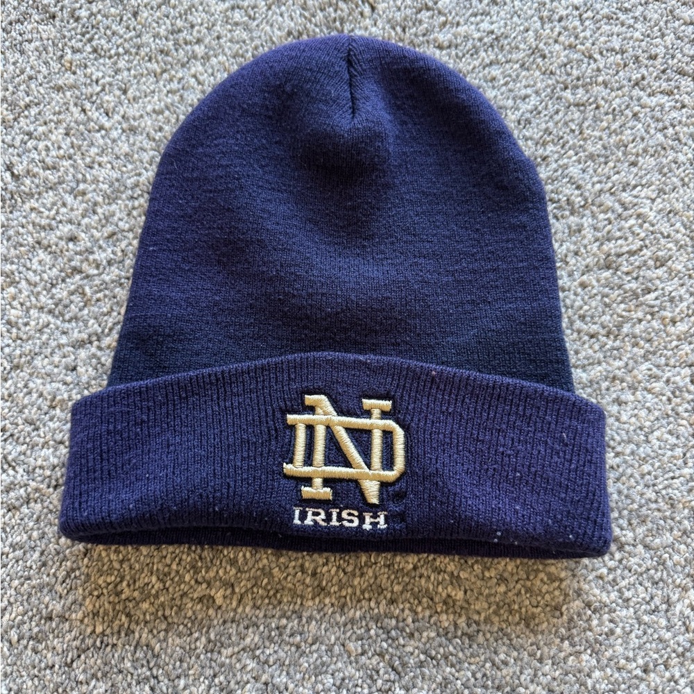Norte Dame Navy Blue Beanie with ND Logo